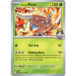 Ethan's Pinsir 1/182 Pokemon TCG Scarlet & Violet Destined Rivals