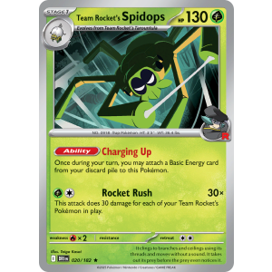 Team Rocket's Spidops 20/182 Pokemon TCG Scarlet & Violet Destined Rivals