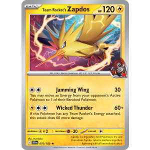 Team Rocket's Zapdos 70/182 Pokemon TCG Scarlet & Violet Destined Rivals