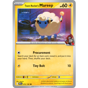 Team Rocket's Mareep 72/182 Pokemon TCG Scarlet & Violet Destined Rivals