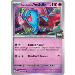 Team Rocket's Wobbuffet 82/182 Pokemon TCG Scarlet & Violet Destined Rivals