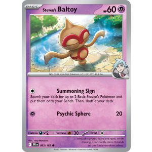 Steven's Baltoy 83/182 Pokemon TCG Scarlet & Violet Destined Rivals