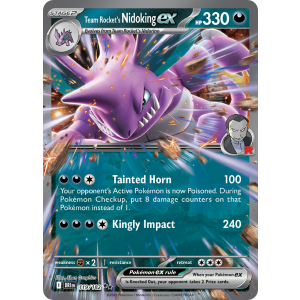 Double Rare Team Rocket's Nidoking ex 119/182 Pokemon TCG Scarlet & Violet Destined Rivals