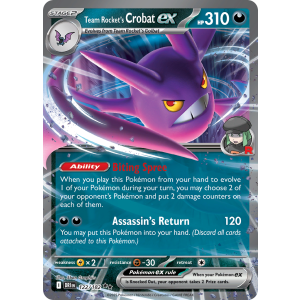 Double Rare Team Rocket's Crobat ex 122/182 Pokemon TCG Scarlet & Violet Destined Rivals