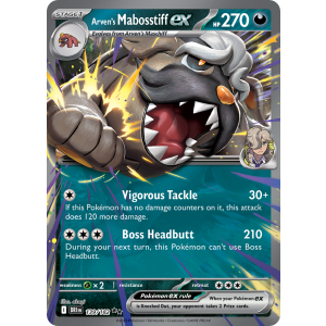 Double Rare Arven's Mabosstiff ex 139/182 Pokemon TCG Scarlet & Violet Destined Rivals