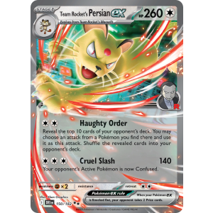 Double Rare Team Rocket's Persian ex 150/182 Pokemon TCG Scarlet & Violet Destined Rivals