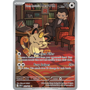 Illustration Rare Team Rocket's Meowth 203/182 Pokemon TCG Scarlet & Violet Destined Rivals