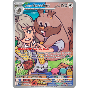 Illustration Rare Arven's Greedent 205/182 Pokemon TCG Scarlet & Violet Destined Rivals