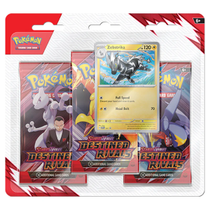 Pokémon TCG Scarlet & Violet Destined Rivals 3 Pack Blister Zebstrika