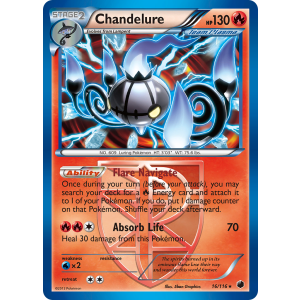 Rare Holo Chandelure 16/116 Pokemon TCG Black & White Plasma Freeze