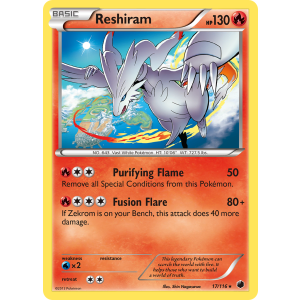 Rare Holo Reshiram 17/116 Pokemon TCG Black & White Plasma Freeze