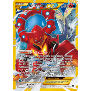 Rare Secret Volcanion-EX 115/114 Pokemon TCG XY Steam Siege