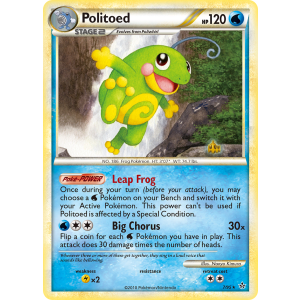 Rare Holo Politoed 7/95 Pokemon TCG HeartGold & SoulSilver HSUnleashed