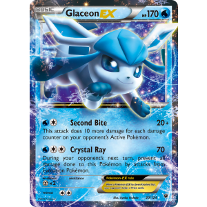 Rare Holo EX Glaceon-EX 20/124 Pokemon TCG XY Fates Collide