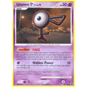 Unown F 56/106 Pokemon TCG Diamond & Pearl Great Encounters