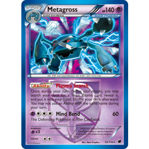 Rare Holo Metagross 52/116 Pokemon TCG Black & White Plasma Freeze