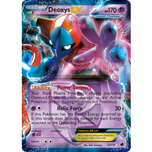 Rare Holo EX Deoxys-EX 53/116 Pokemon TCG Black & White Plasma Freeze