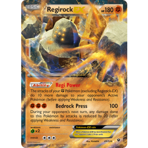 Rare Holo EX Regirock-EX 43/124 Pokemon TCG XY Fates Collide