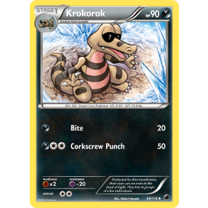 Krokorok 69/116 Pokemon TCG Black & White Plasma Freeze