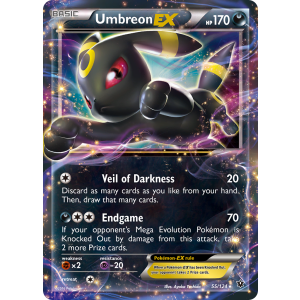 Rare Holo EX Umbreon-EX 55/124 Pokemon TCG XY Fates Collide