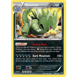 Rare Holo Tyranitar 56/124 Pokemon TCG XY Fates Collide