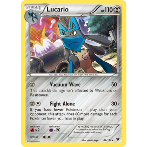 Rare Holo Lucario 63/124 Pokemon TCG XY Fates Collide