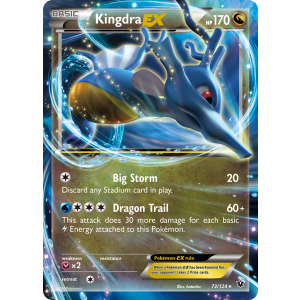 Rare Holo EX Kingdra-EX 73/124 Pokemon TCG XY Fates Collide