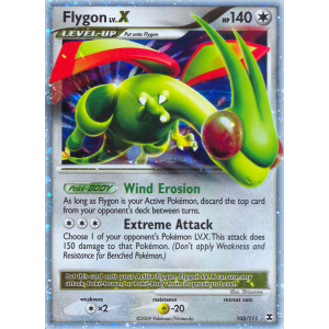 Rare Holo LV.X Flygon LV.X 105/111 Pokemon TCG Platinum Rising Rivals