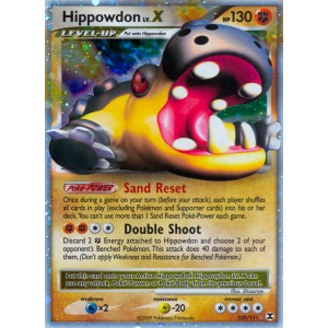 Rare Holo LV.X Hippowdon LV.X 107/111 Pokemon TCG Platinum Rising Rivals