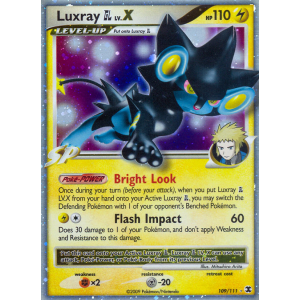 Rare Holo LV.X Luxray GL LV.X 109/111 Pokemon TCG Platinum Rising Rivals