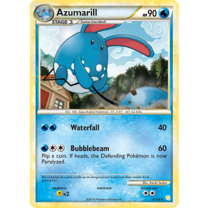 Rare Holo Azumarill 2/123 Pokemon TCG HeartGold & SoulSilver HeartGold & SoulSilver