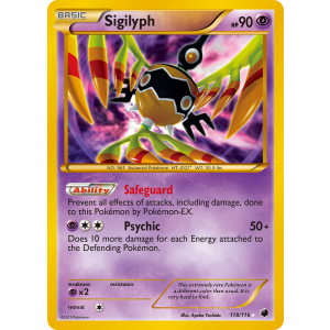 Rare Secret Sigilyph 118/116 Pokemon TCG Black & White Plasma Freeze