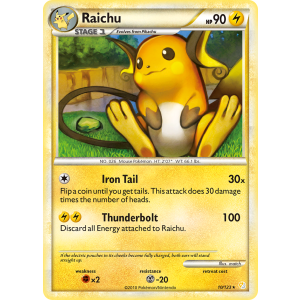 Rare Holo Raichu 10/123 Pokemon TCG HeartGold & SoulSilver HeartGold & SoulSilver