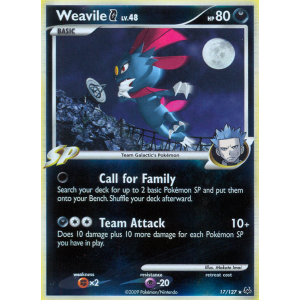 Rare Holo Weavile G 17/127 Pokemon TCG Platinum Platinum