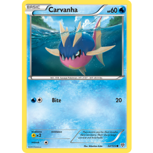 Carvanha 32/135 Pokemon TCG Black & White Plasma Storm