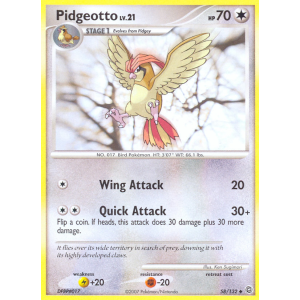 Pidgeotto 58/132 Pokemon TCG Diamond & Pearl Secret Wonders