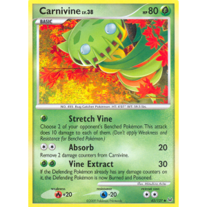 Carnivine 43/127 Pokemon TCG Platinum Platinum