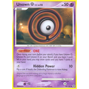 Unown O 70/132 Pokemon TCG Diamond & Pearl Secret Wonders