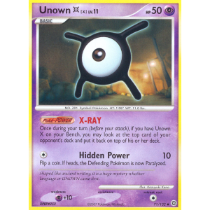 Unown X 71/132 Pokemon TCG Diamond & Pearl Secret Wonders