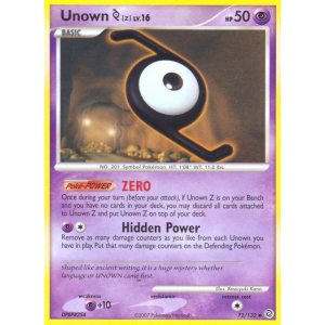 Unown Z 72/132 Pokemon TCG Diamond & Pearl Secret Wonders