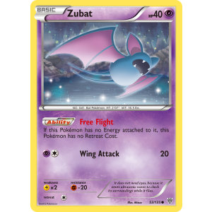 Zubat 53/135 Pokemon TCG Black & White Plasma Storm