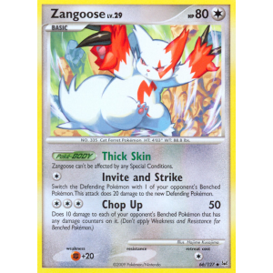 Zangoose 66/127 Pokemon TCG Platinum Platinum