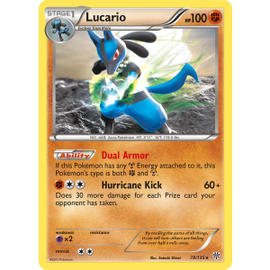 Rare Holo Lucario 78/135 Pokemon TCG Black & White Plasma Storm