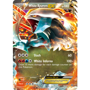 Rare Holo EX White Kyurem-EX 96/135 Pokemon TCG Black & White Plasma Storm