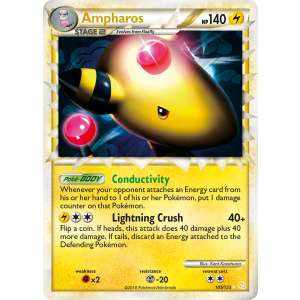 Rare Prime Ampharos 105/123 Pokemon TCG HeartGold & SoulSilver HeartGold & SoulSilver