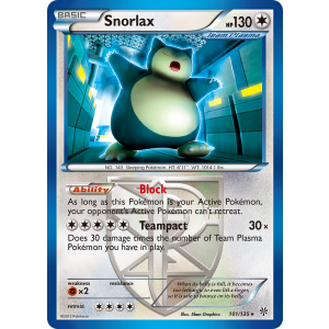 Snorlax 101/135 Pokemon TCG Black & White Plasma Storm