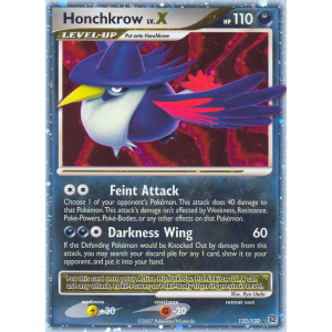 Rare Holo LV.X Honchkrow LV.X 132/132 Pokemon TCG Diamond & Pearl Secret Wonders