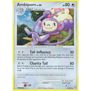 Rare Holo Ambipom 3/123 Pokemon TCG Diamond & Pearl Mysterious Treasures