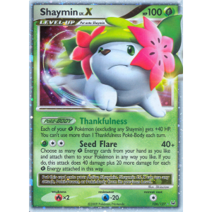 Rare Holo LV.X Shaymin LV.X 126/127 Pokemon TCG Platinum Platinum