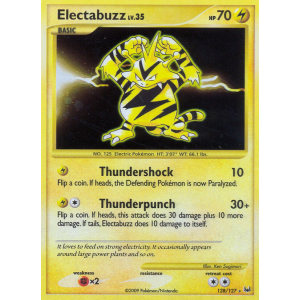 Rare Secret Electabuzz 128/127 Pokemon TCG Platinum Platinum